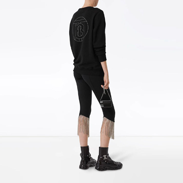 (WMNS) Burberry SS21 Alphabet Pure Cotton Round Neck Pullover Hoodie Black 80255211