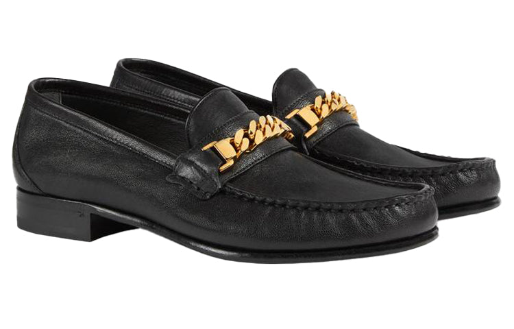 (WMNS) Gucci Chain Loafers Shoes Black 645445-16M00-1000