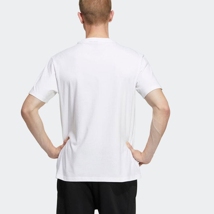 adidas Comics Alphabet Printing Round Neck Pullover Short Sleeve Japanese Version White T-Shirt HI5937