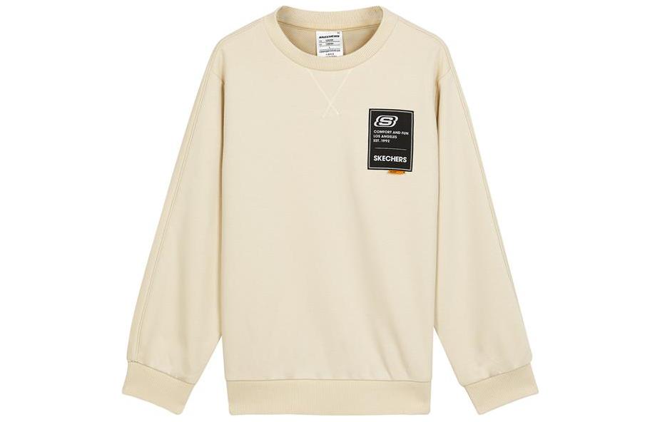 (GS) Skechers Letter Printed Crew Sweater 'Orange White Black' L122B005