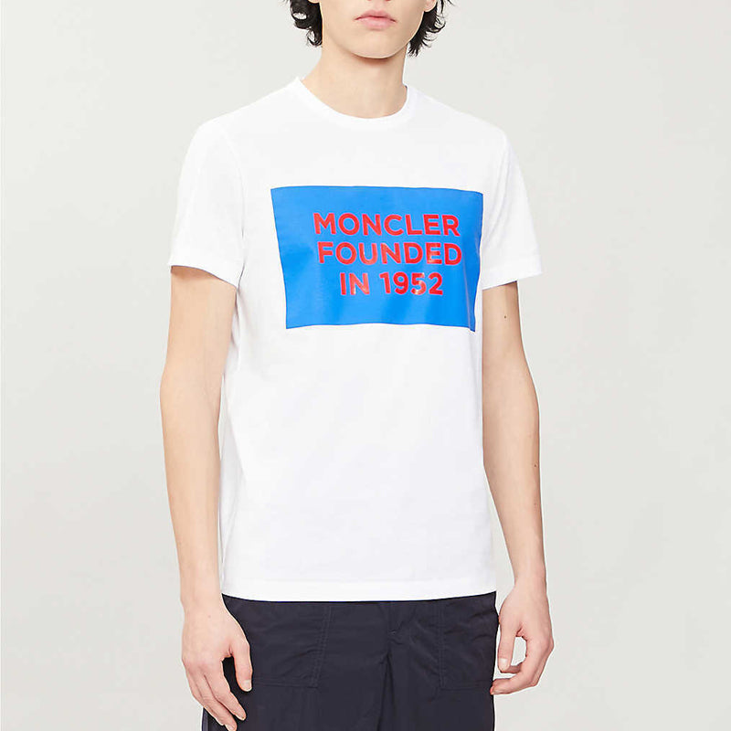 Moncler Alphabet Print Cotton For Men White 0918C746108390Y001
