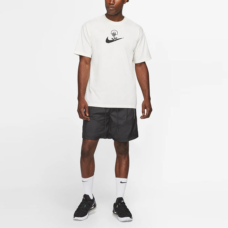 Nike Basketball Graffiti Print Short Sleeve For Men Beige Creamy DC1284-910