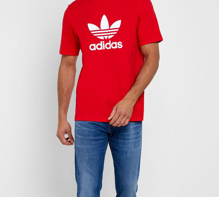 adidas originals Classic Large Logo Printing Short Sleeve Red EJ9678