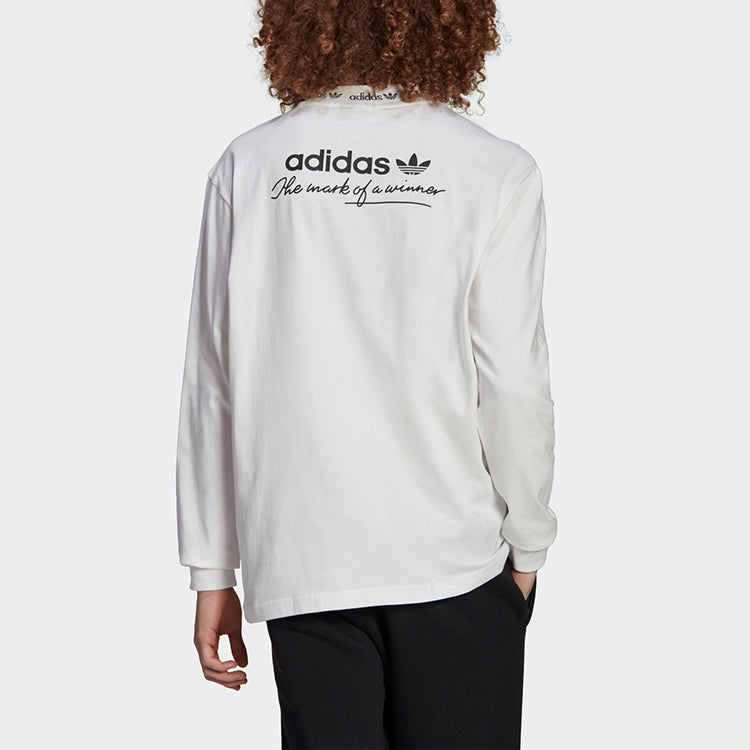 adidas originals Solid Color Collar Long Sleeves White HM2661
