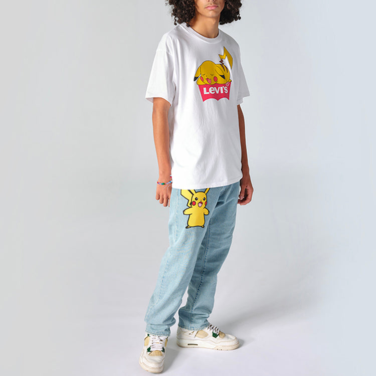 Levis x Pokmon Crossover Pikachu Printing Round Neck Short Sleeve Unisex White 59194-0002