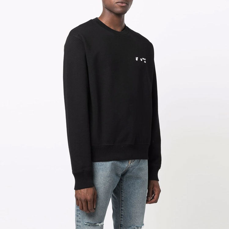 Men's Off-White FW21 Logo Round Neck Pullover Black OMBA025F21FLE0011001