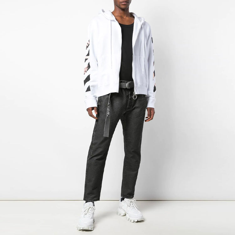 Off-White SS20 Caravaggio Arrow Slim Zipped For Men White OMBE001S20E300040188