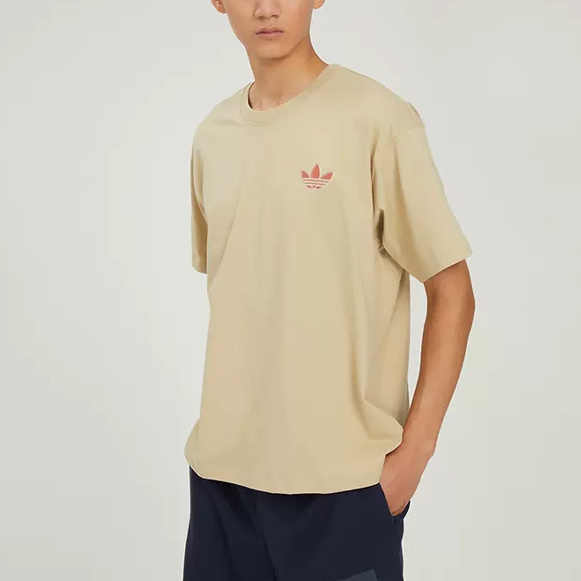 adidas originals Cotton Logo Short Sleeve Unisex Brown T-Shirt H47113