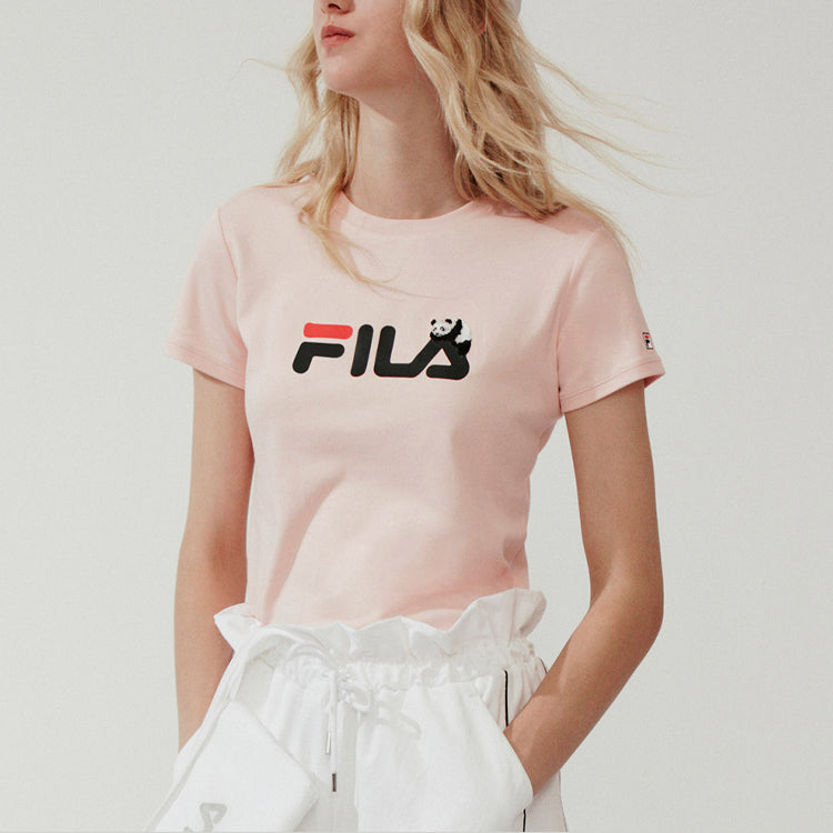 (WMNS) FILA Embroidered Alphabet Short Sleeve Pink F11W018141F-PK