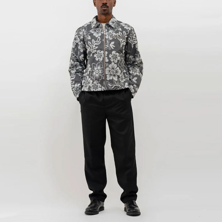 Stussy Hawaiian Zip Jacket Black Printing Zipper Unisex 115568