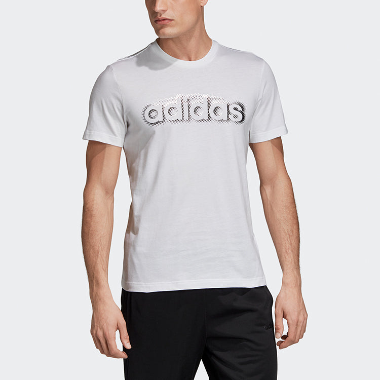 adidas M Fl Grfx T 2 logo Printing Casual Sports Short Sleeve White EI4606
