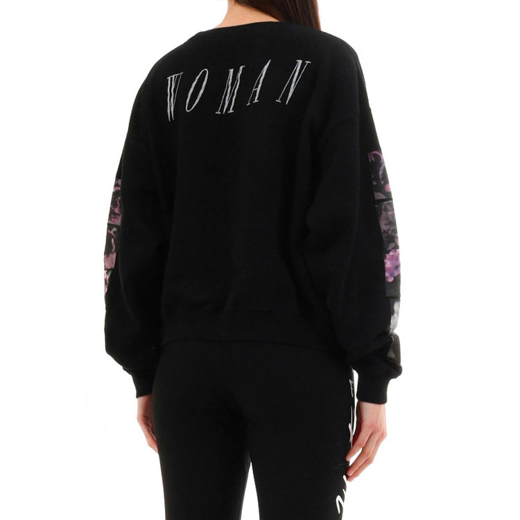 (WMNS) Off-White Loose Flowers Printing Black OWBA047S19D970791088