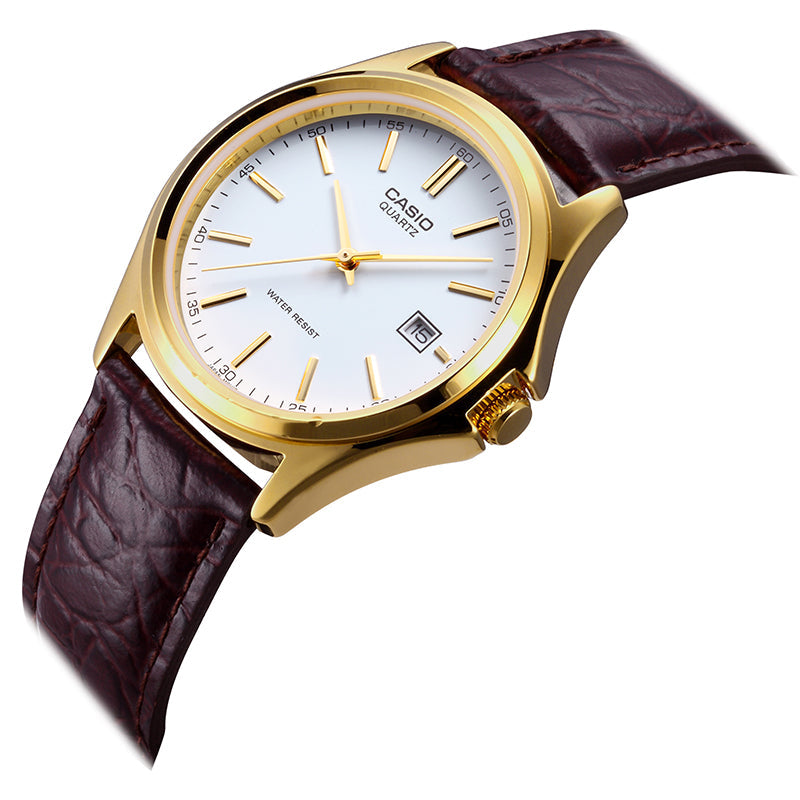 CASIO ENTICER&VINTAGE Series Vintage Gold/Black Couple White Analog MTP-1183Q-7A&LTP-1183Q-7A