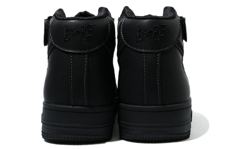 A Bathing Ape Bape Sta Mid Velcro 'Black' 1H30-191-006-BLCK