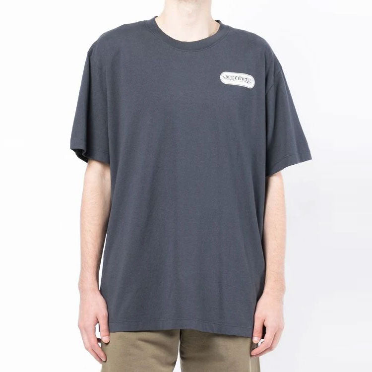 Off-White Alphabet Logo Printing Short Sleeve Loose Fit Navy Blue OMAA038S22JER0034601