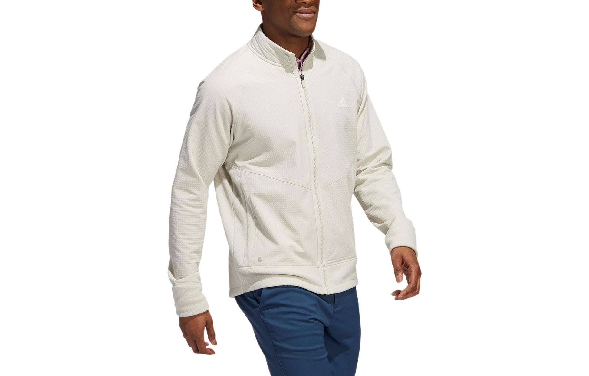 Men's adidas Stmnt Fz Jkt Solid Color Small Logo Zipper Cardigan Long Sleeves Jacket White HM7376