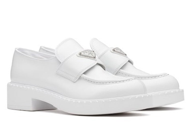 (WMNS) PRADA Leather Loafers 'White' 1D246M_FB05_0ULS_F_0009