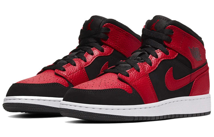 (GS) Air Jordan 1 Mid 'Black Gym Red' 554725-054