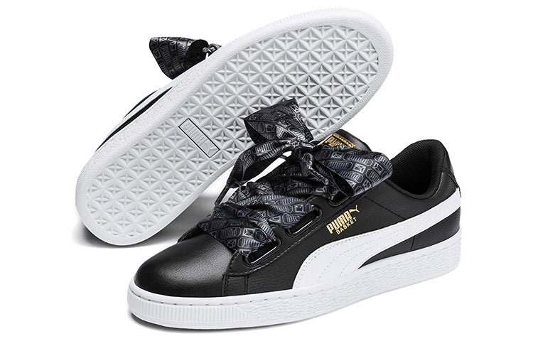 (WMNS) PUMA Basket Heart Reinvent 'Black White' 369935-02