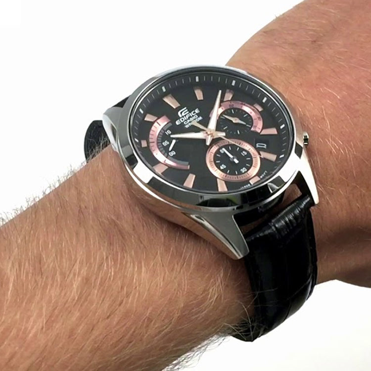 Men's CASIO EDIFICE Series durable Watch Business Mens Silver Analog EFV-580L-1A