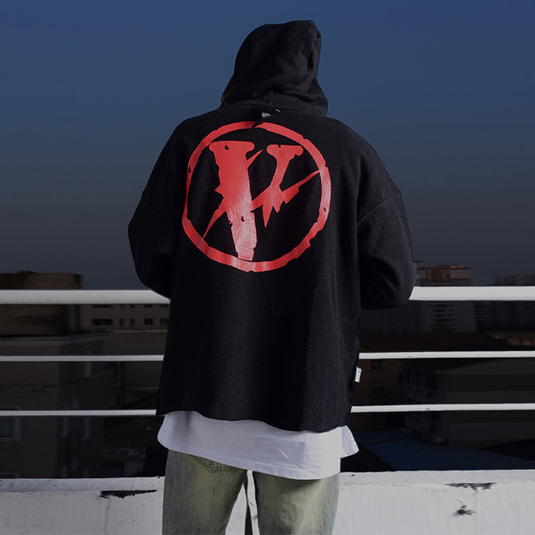 VLONE x Fragment Design Unisex Logo Sweatshirt Black/Red VLHD17FW006