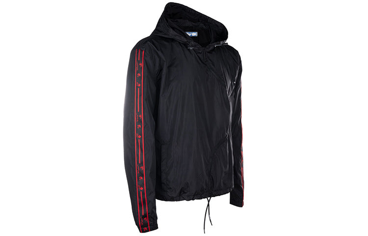 Off-White SS21 Casual hooded Zipper Jacket Ordinary Version Black OMBD024R21FAB0011001