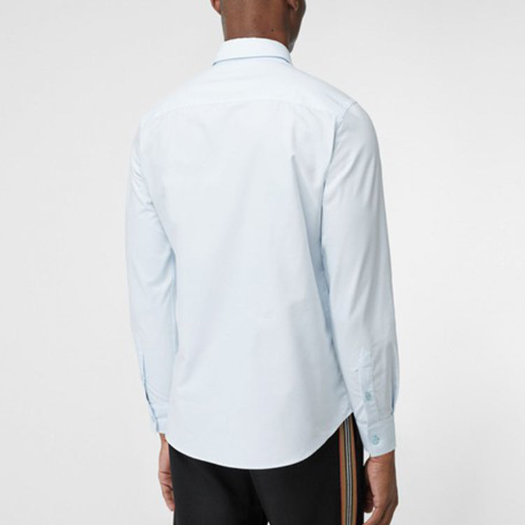 Burberry Pocket Stripe Causual Long Sleeve Shirt Male Blue 80217921