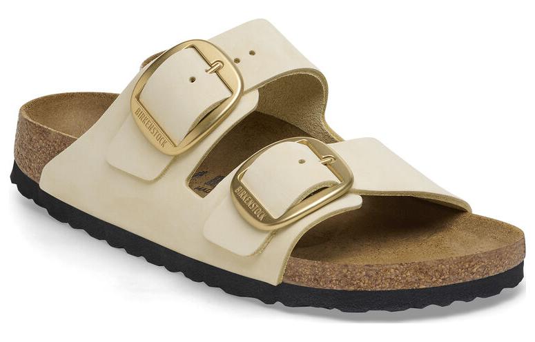 (WMNS) Birkenstock Arizona Big Buckle Nubuk Leather Narrow Fit 'Beige' 1026585