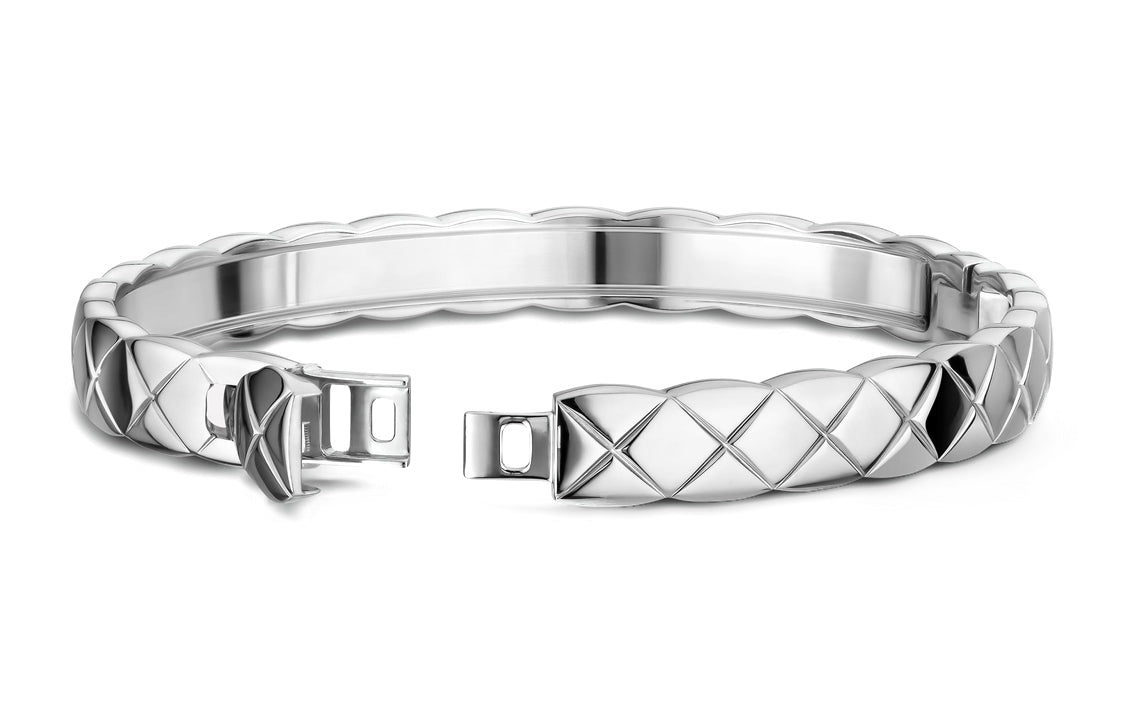 CHANEL CoCo Crush 18K White Gold Bangles Unisex Silver