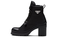 PRADA 55mm Laced Booties Black Nylon Women's
