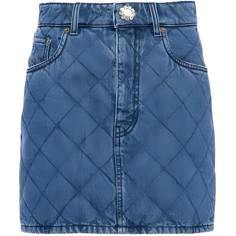 MIU MIU SS23 Denim Short Skirts Women's Denim Blue