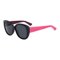 DIOR Plate Frame Acetate Oval Sunglasses Women's Black