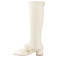 DIOR Belle-D Knee-high Boots 4cm Women's White