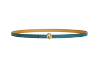 HERMES Leather Belts Women's Blue/Khaki