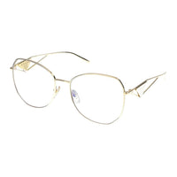 PRADA Steel Irregular Shape Eyeglass Frames Women's Gold