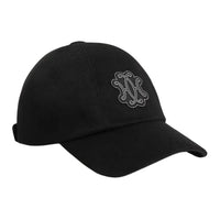 HERMES Swift Calfskin, Cashmere, Felt, Palladium Plated, Silk, Cotton Fabric Baseball Caps Women's Black
