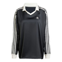 (WMNS) adidas 3-Stripes Satin Long Sleeve T-shirt Asia Sizing 'Black' IR6099