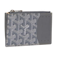 GOYARD Canvas With Calfskin Card Holder Unisex Gray