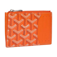 GOYARD Canvas With Calfskin Card Holder Unisex Orange