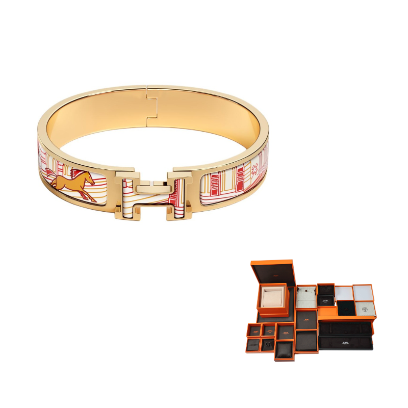 HERMES Gold-Plated Bangles Unisex Gold