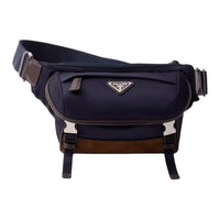 PRADA Recycled Nylon Fanny Pack Trumpets Men's Blue