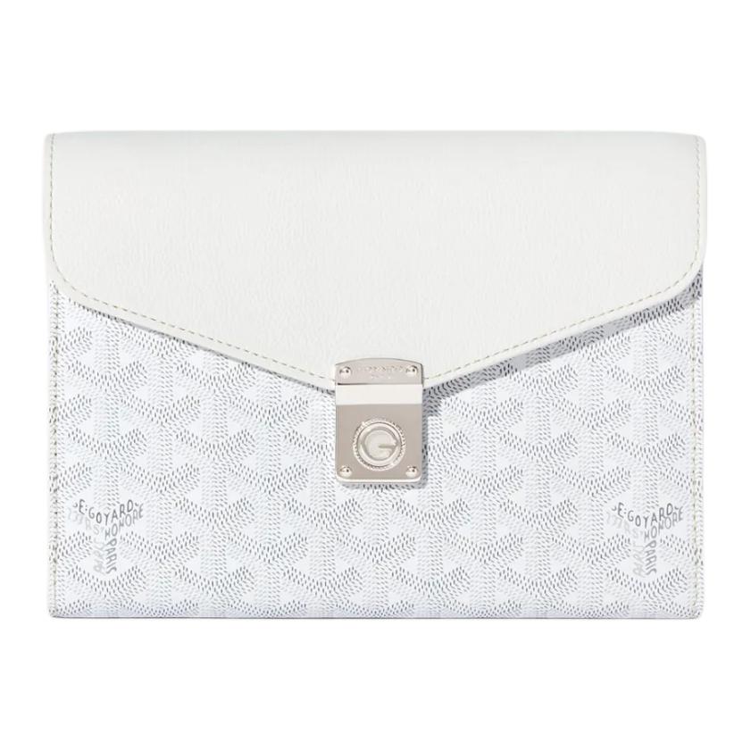 GOYARD Canvas With Calfskin Shoulder Bag Crossbody Bag Unisex White