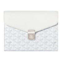 GOYARD Canvas With Calfskin Shoulder Bag Crossbody Bag Unisex White
