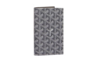 GOYARD Grenelle Canvas With Calfskin Card Holder Passport Holder Unisex Gray
