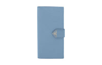 PRADA Leather Card Holder Wallet Women's Light Blue