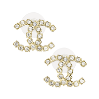CHANEL Stud Earrings Women's Gold
