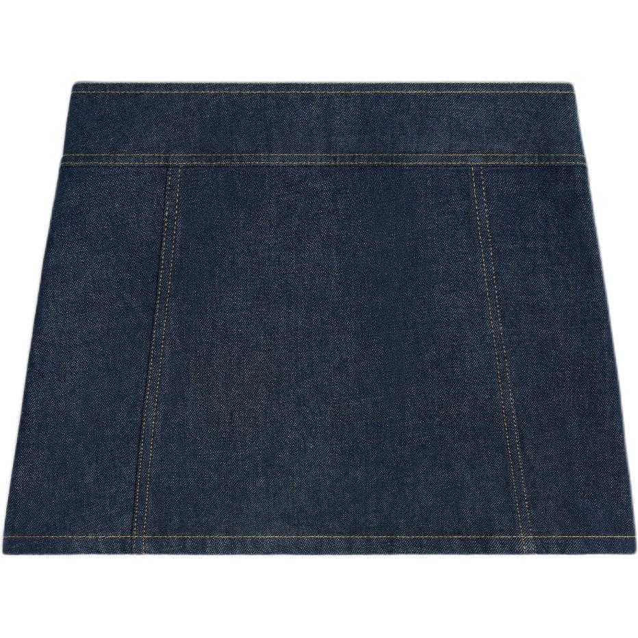 CELINE Trapeze Rinse Washed Denim Mini Skirt Rinsed