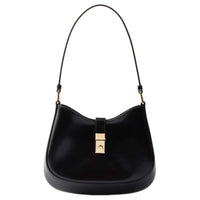PRADA Cleo Shiny Leather Hobo Bag, Handbag, Shoulder Bag Regular Women's Black