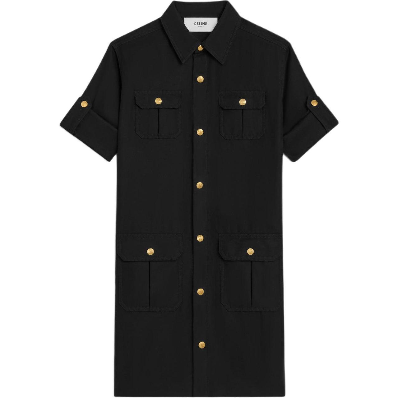 CELINE Reporter Mini Dress In Cotton Twill