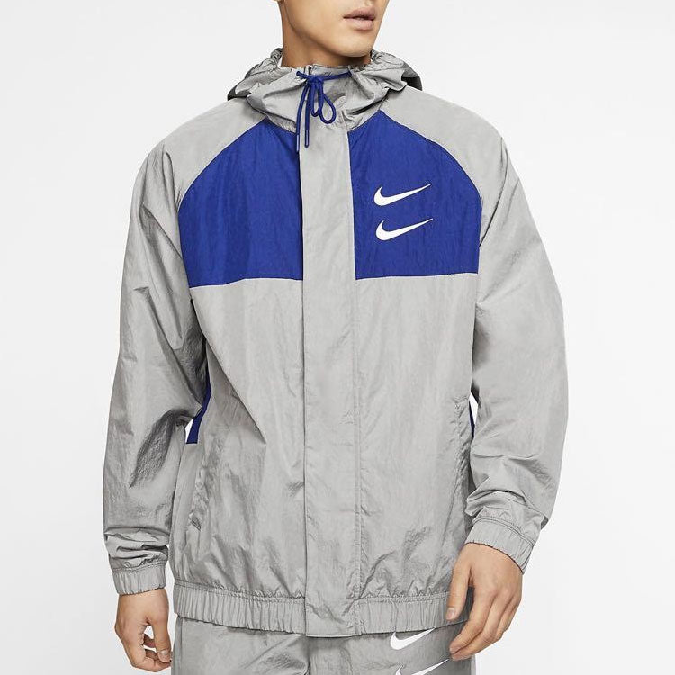 Nike Sportswear Swoosh Windproof Sports Woven Jacket Gray CJ4889-073